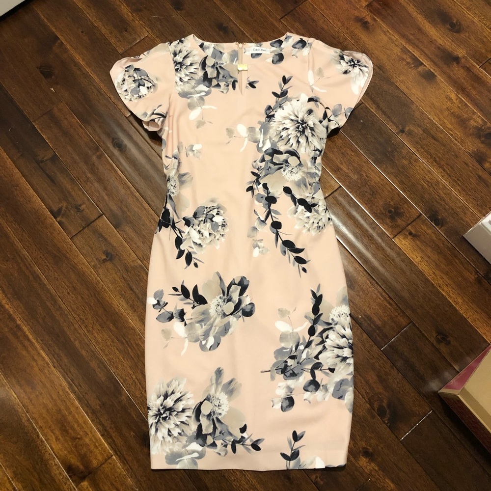 NWOT Calvin Klein Floral Mid Dress